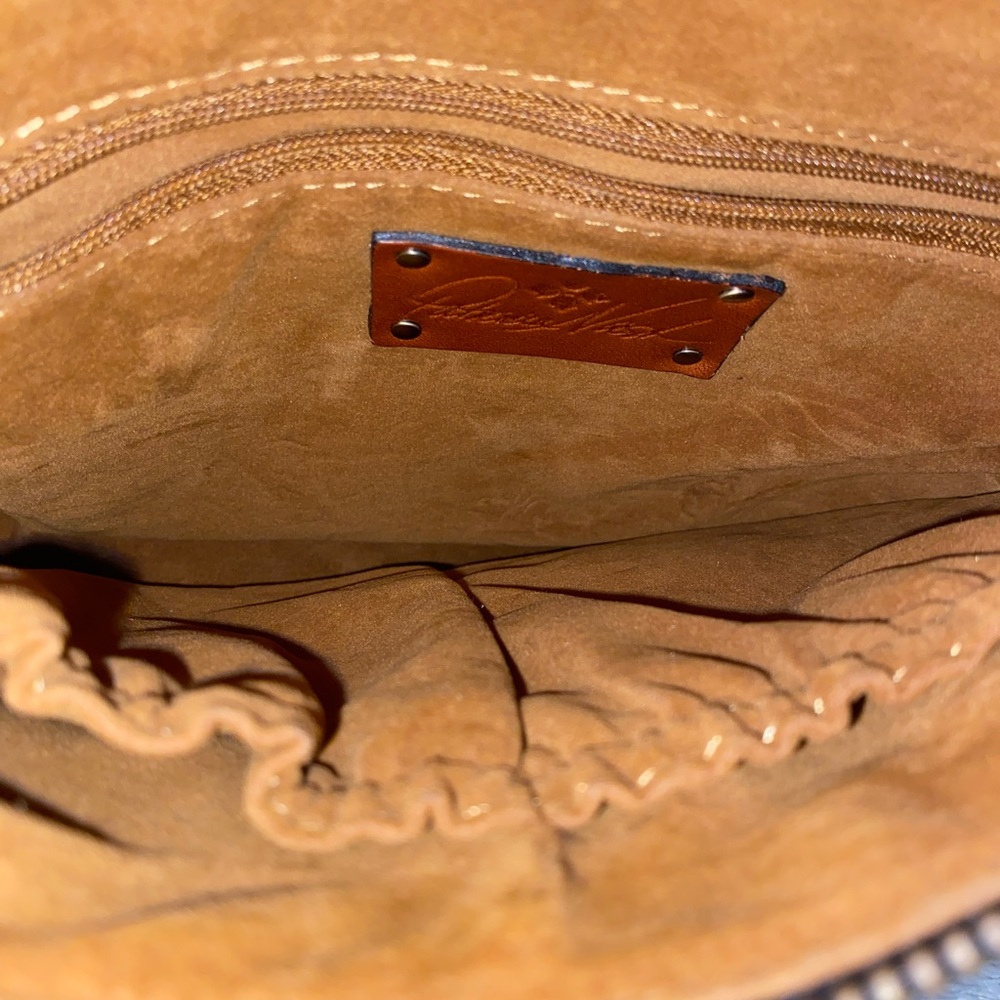 Patricia Nash 10th Anniversary Dark Brown Leather Crossbody Bag with Gold Accent - Picture 6 of 6